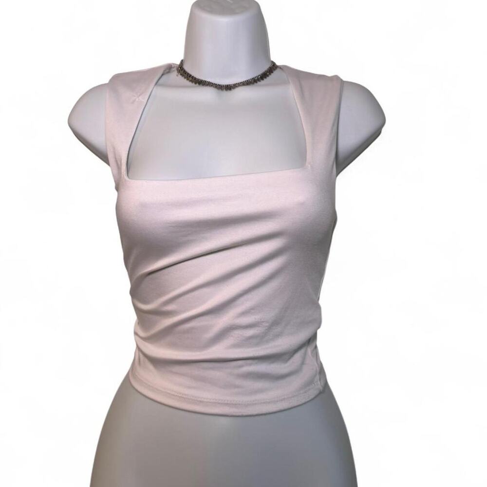 White free people top with square neckline